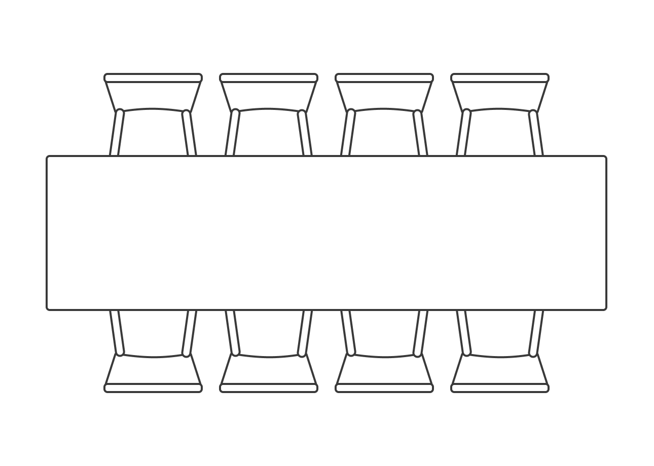 Стол-трансформер, прямоугольный, 8 мест, без торцевых